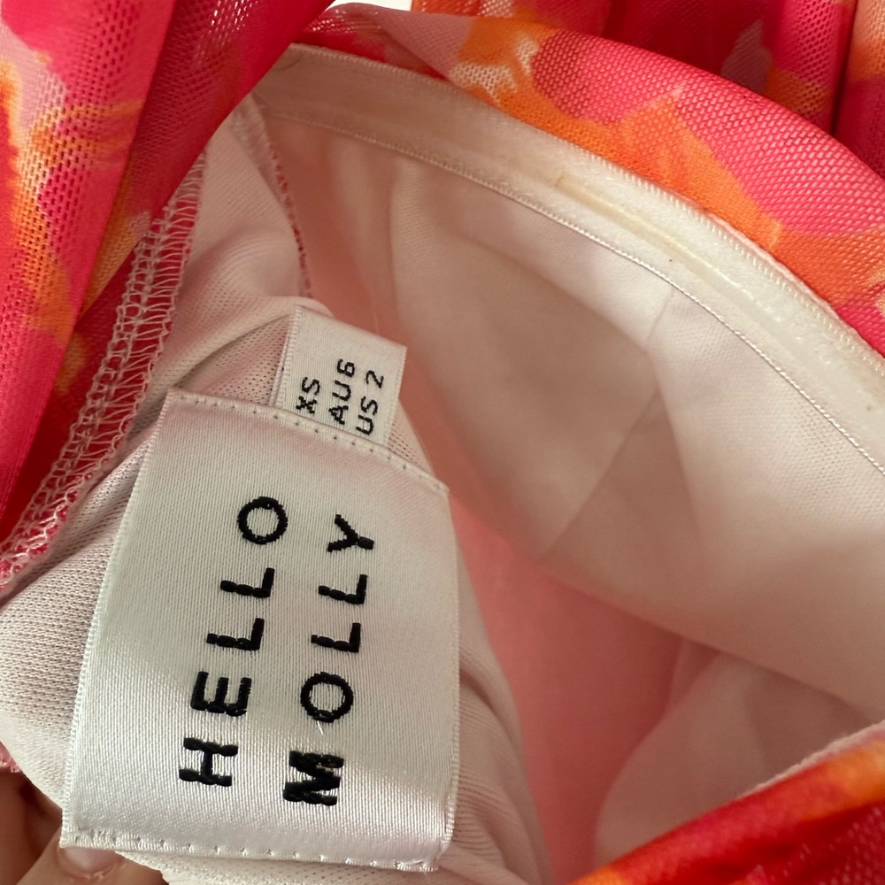 Hello Molly Fuchsia & Orange One-Shoulder Floral Dress - Picture 4 of 4